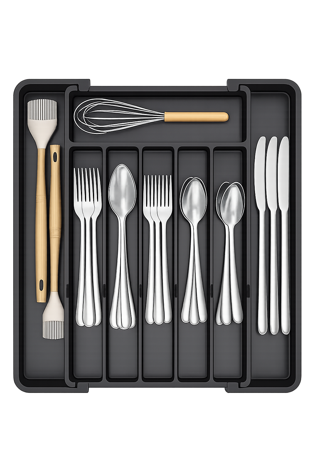 Organizador de cubiertos extensible para cocina