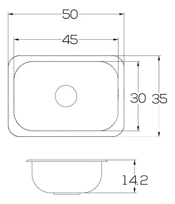 Lavaplatos Acero Inoxidable 50x35 Submontar Socoda