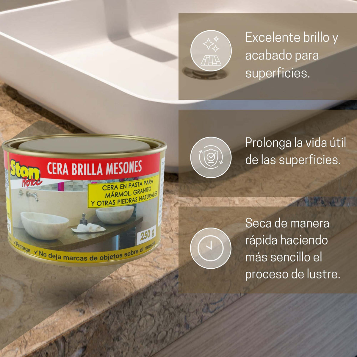 Cera Brilla Mesones - Stonprotec®