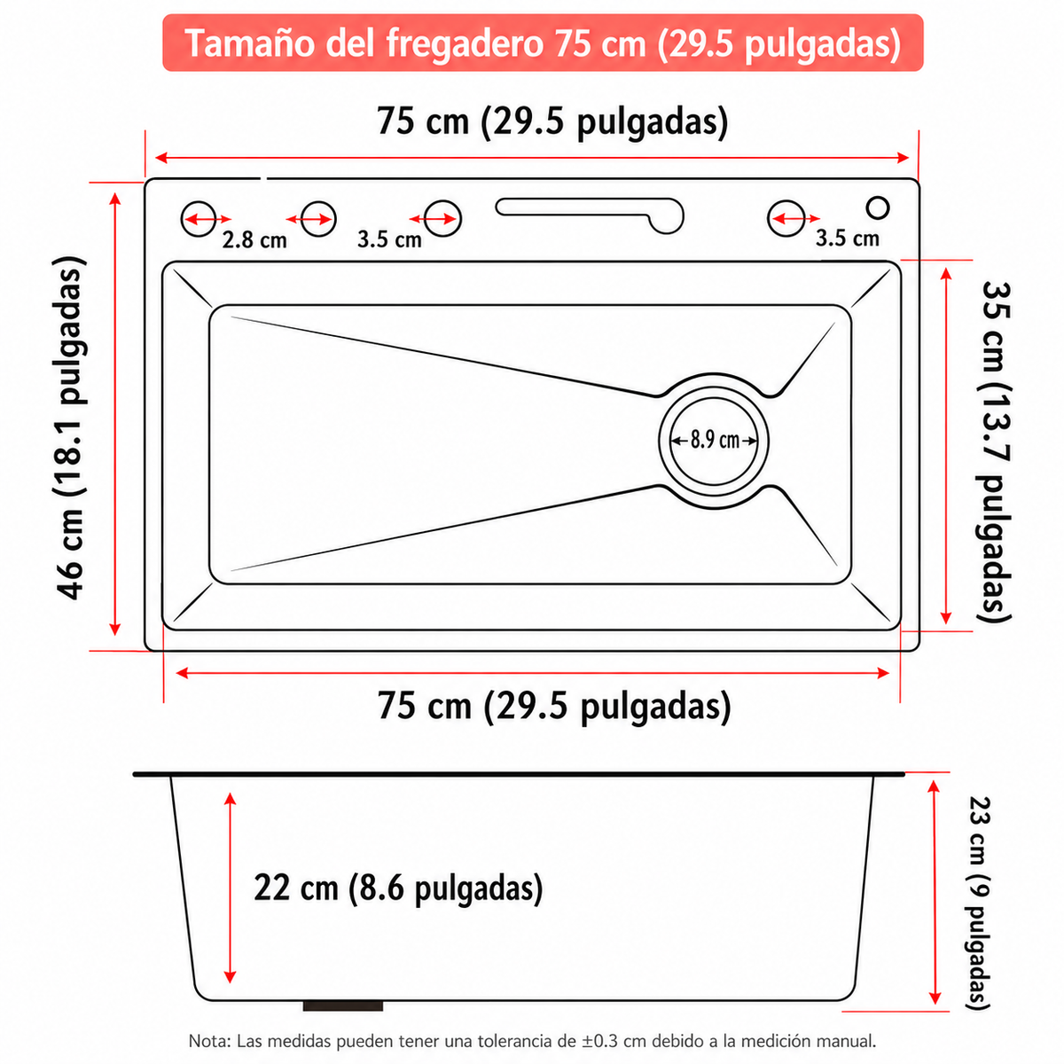 Lavaplatos Inteligente 75 cm Multifuncional