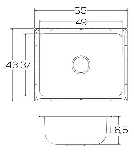 Lavaplatos Acero Inoxidable 55x43 Submontar Socoda