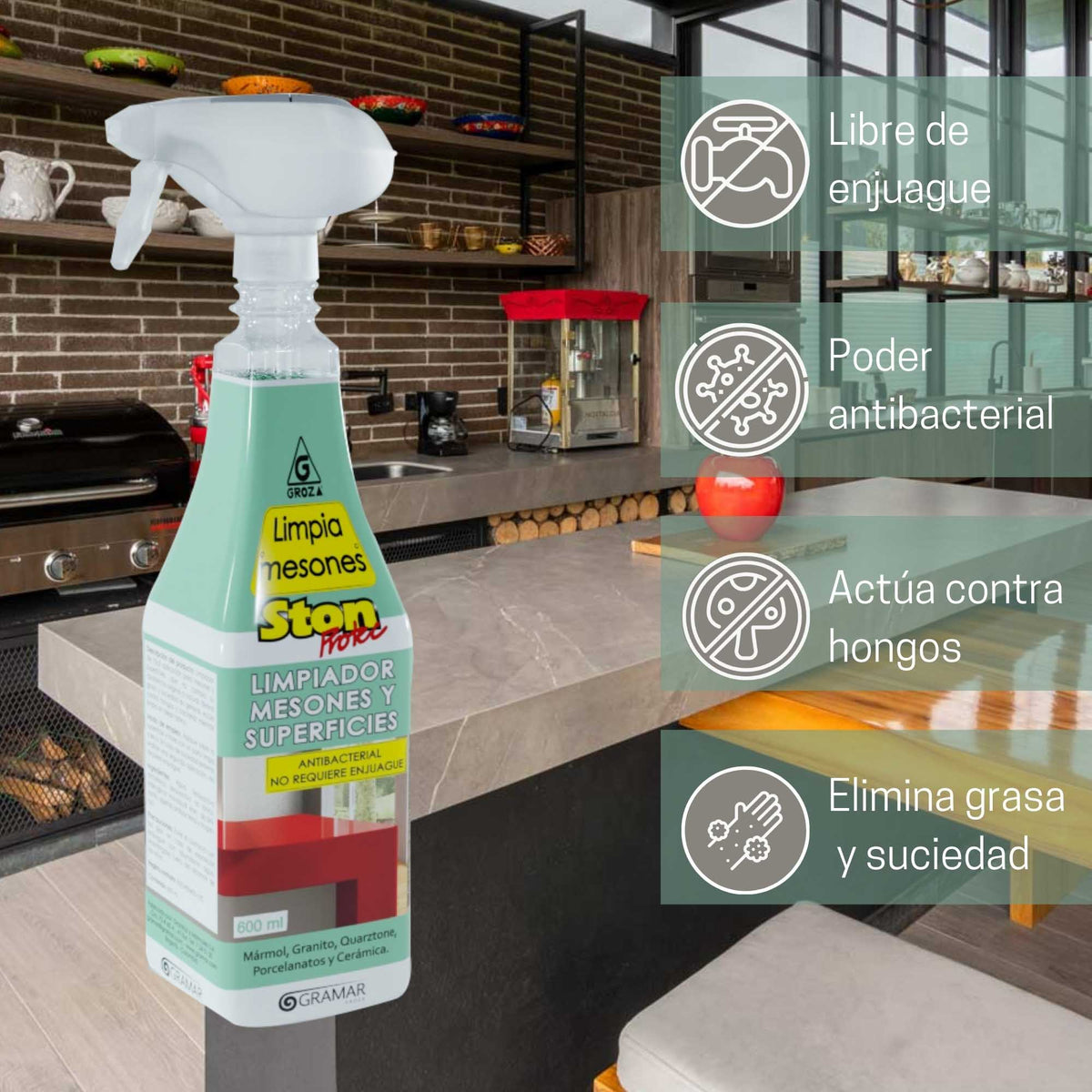 Limpiador Mesones y Superficies - Stonprotec®