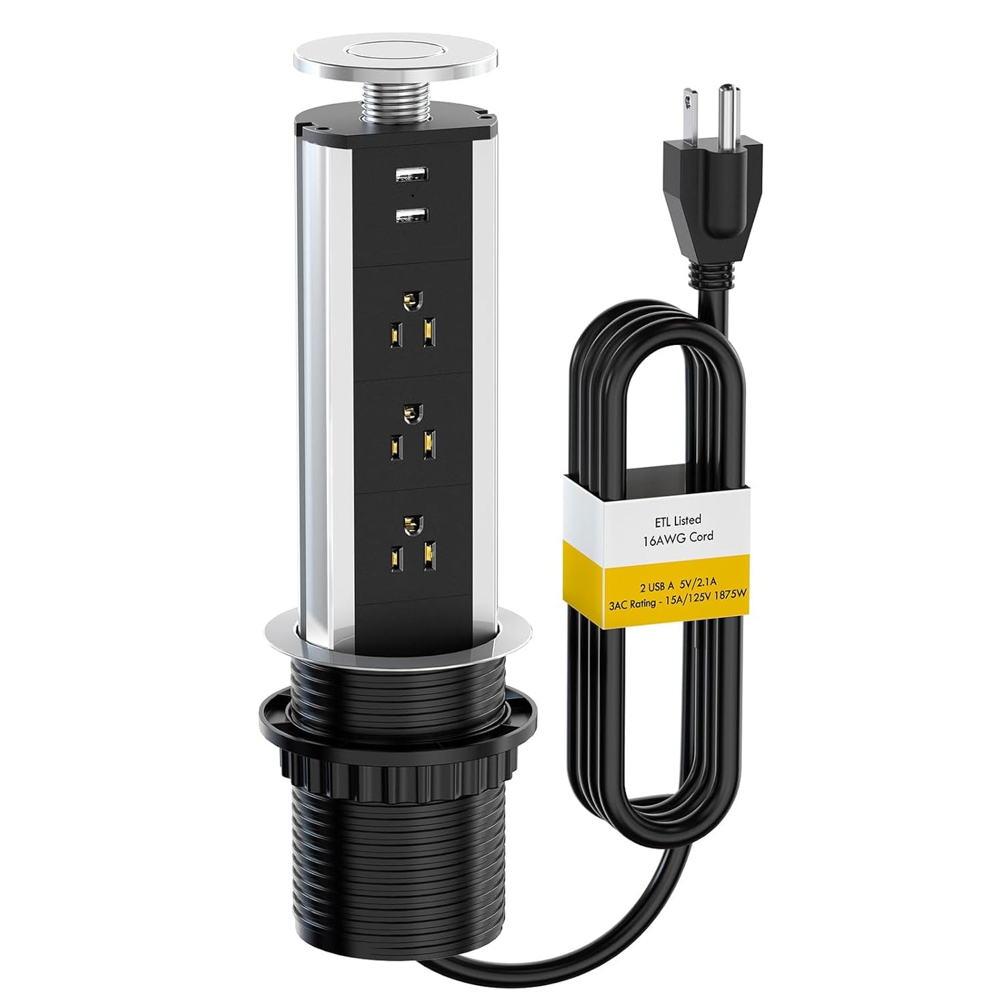 Multitoma Electrico Retractil Para Meson Cocina Y Escritorio